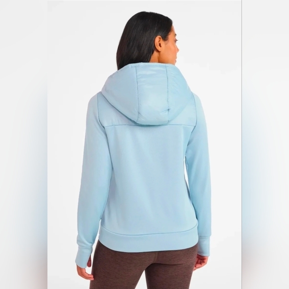 Womens Avia SkyBlue Quilted Jogger Athletic Light weight Coat Jacket Hooded - Picture 11 of 11